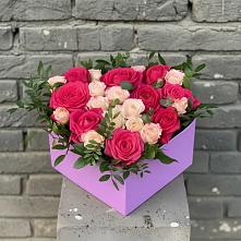 Цветочная композиция из Розы в коробке в Савинской