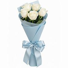 Букет 5 Белых роз Проуд в Савинской