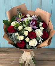 Букет цветов из:  Розы и Альстромерии в Савинской