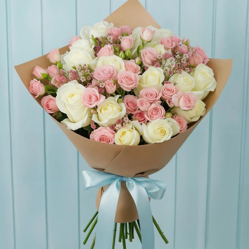 Букет цветов из: Розы в Савинской