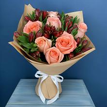 Букет цветов из:  Розы и Альстромерии в Савинской