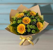 Букет цветов из:  Герберы и Хризантемы #REPLACE_PRED# Савинской