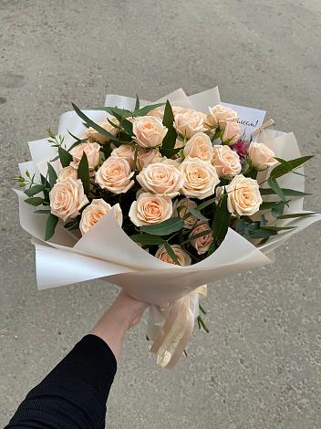 Букет Кремовые розы Латте в Савинской