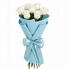 Букет 7 белых роз Проуд в Савинской