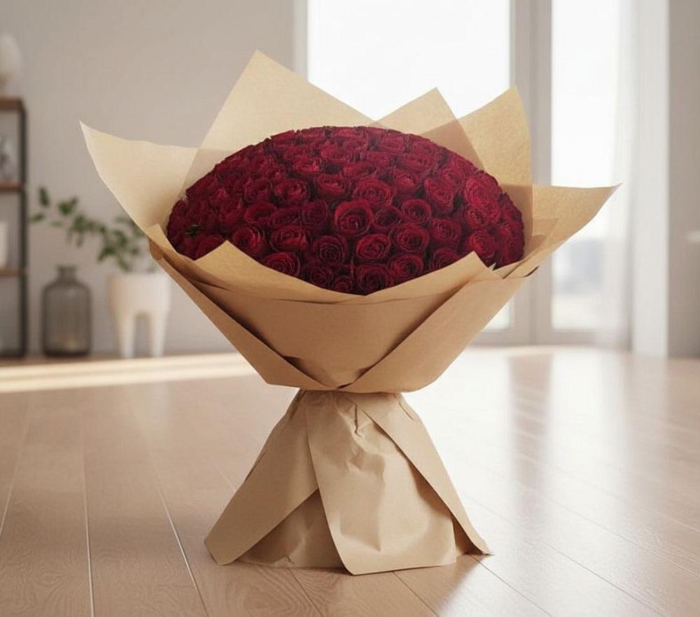 Букет 101 Красная роза в Савинской