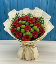 Букет цветов из:  Розы и Хризантемы в Савинской