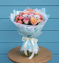 Букет цветов из:  Хризантемы и Розы #REPLACE_PRED# Савинской