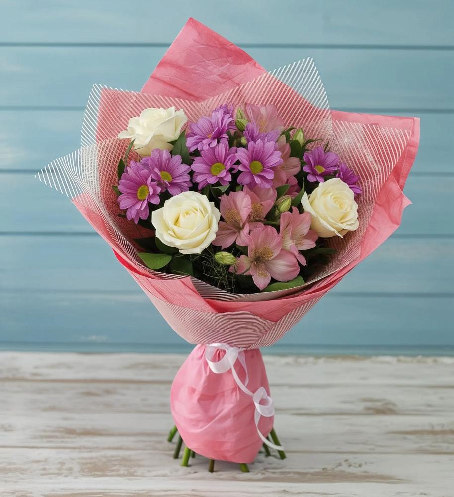 Букет цветов из: Герберы в Савинской