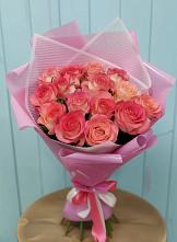 Букет 15 Розовых роз Равель в Савинской